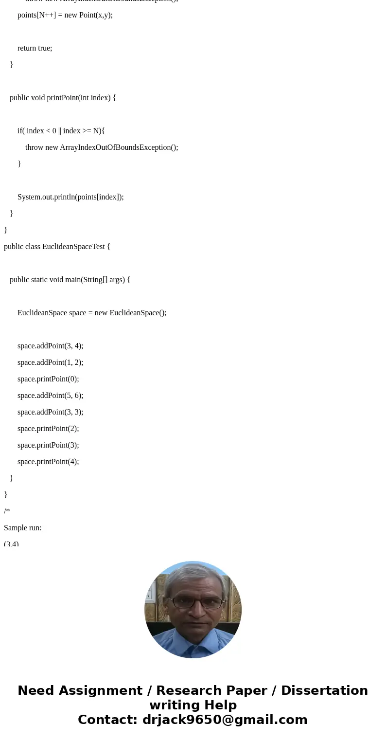  Inner-class Practice Exercise For this example we will be creating a class to manage a Cartesian coordinate plane, also called Euclidean space. We want to be a