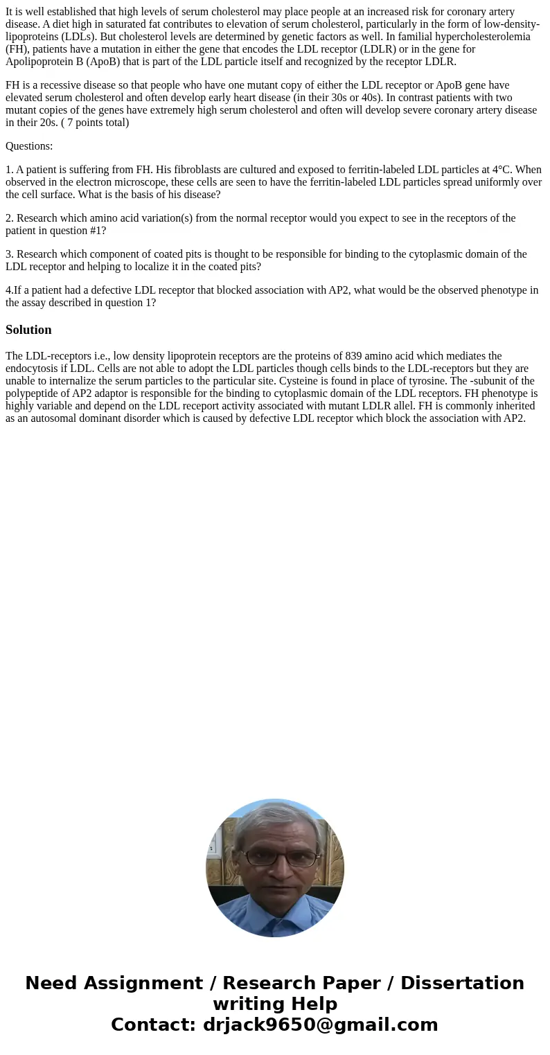 It is well established that high levels of serum cholesterol may place people at an increased risk for coronary artery disease. A diet high in saturated fat con It is well established that high levels of serum cholesterol may place people at an increased risk for coronary artery disease. A diet high in saturated fat con