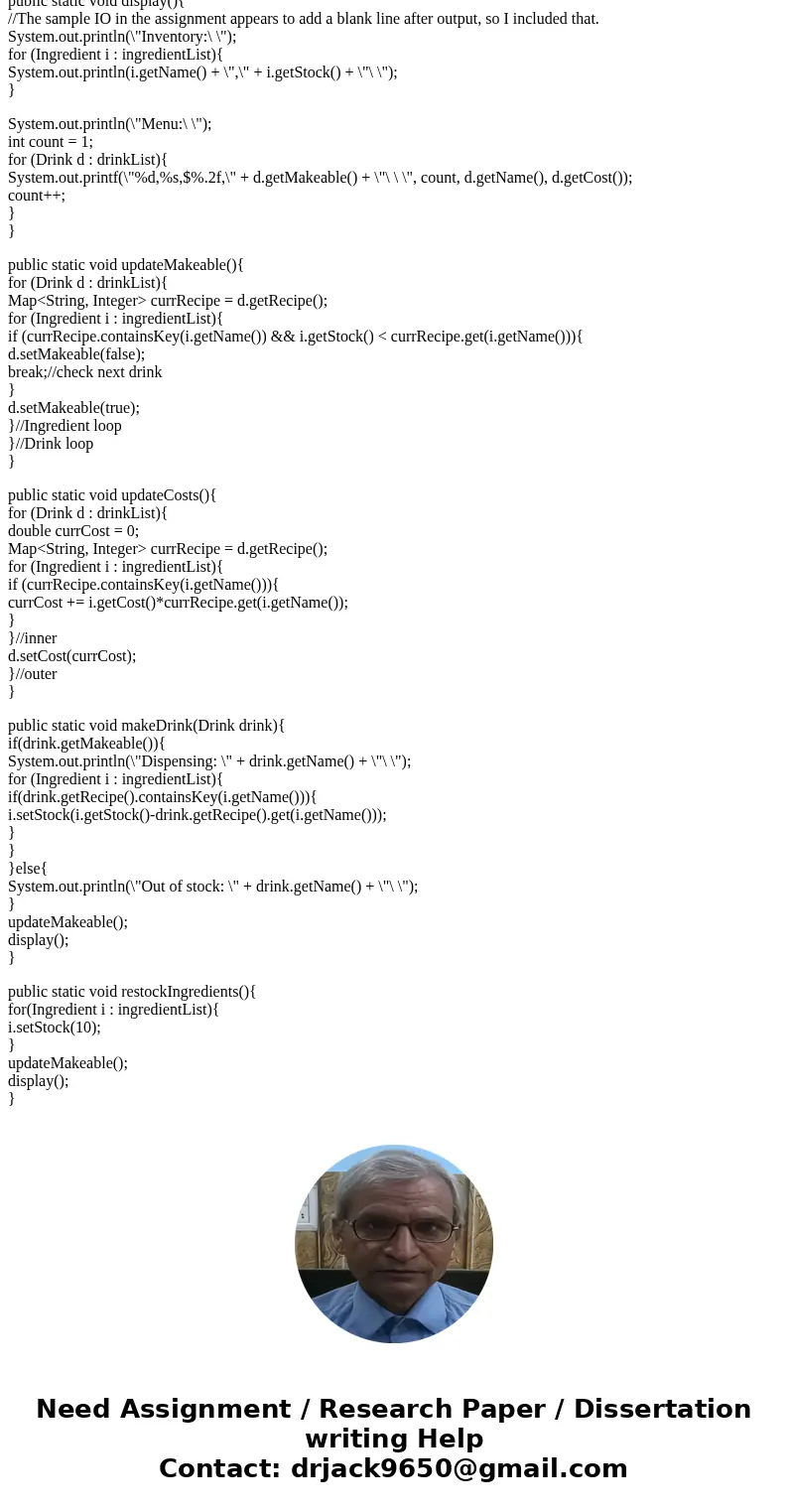 [JAVA] Create a Beverage Dispenser using the requirements shown in the following video (https://www.youtube.com/watch?v=W1uALGByz3w&feature=youtu.be). Your 