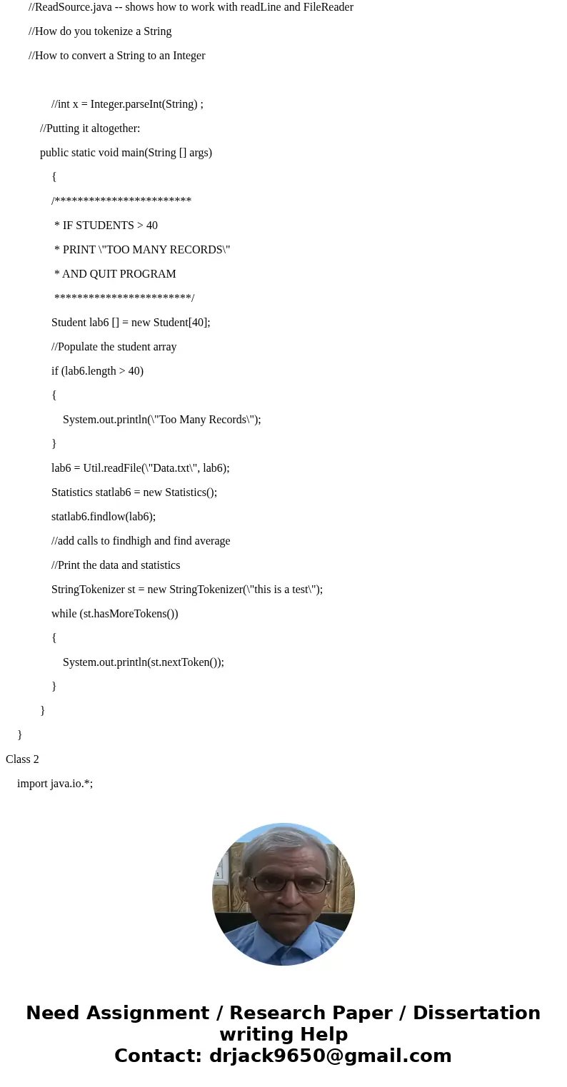 [JAVA] Write a program to perform statistical analysis of scores for a class of students.The class may have up to 40 students.There are five quizzes during the 