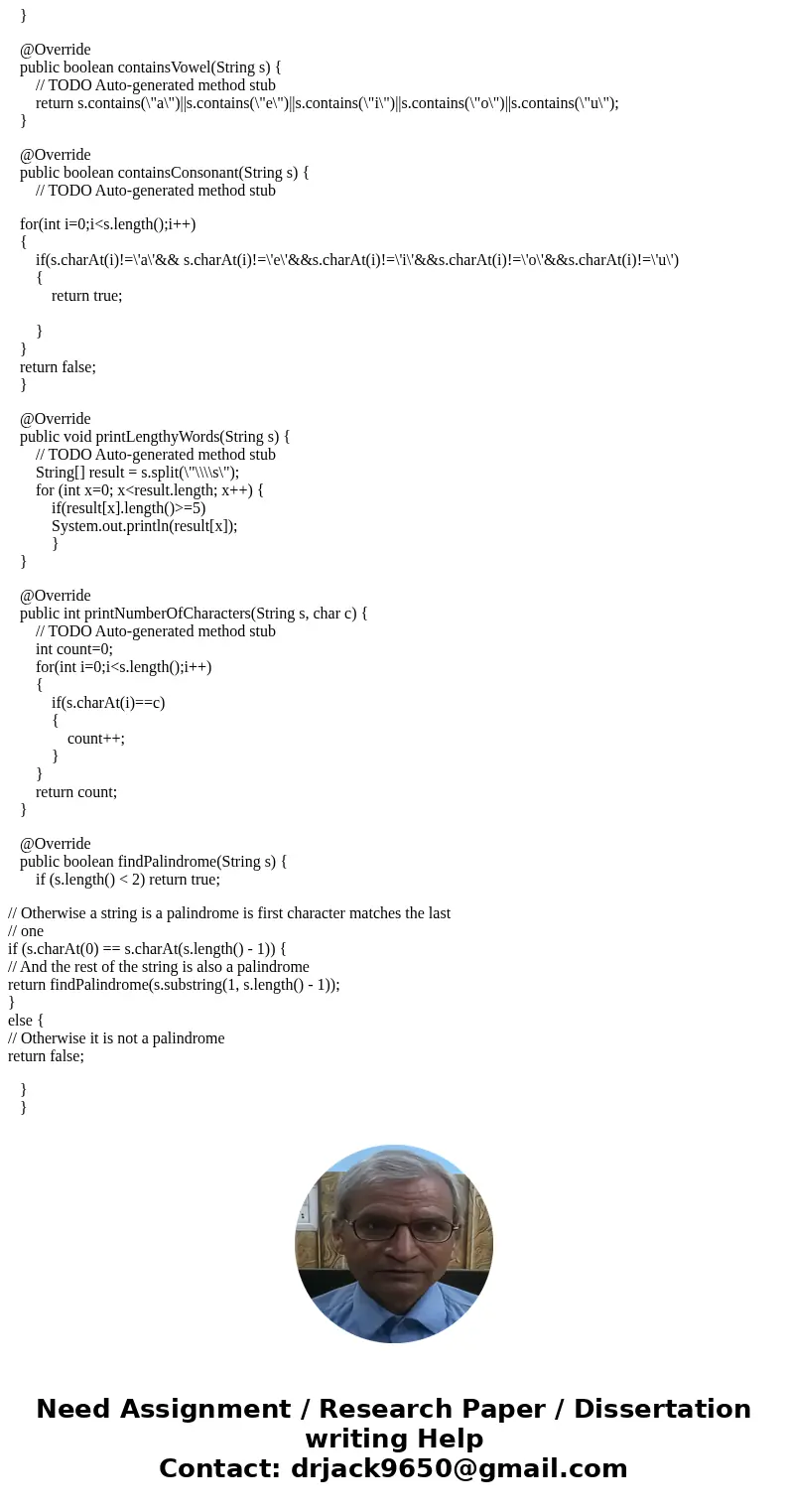 Overview This homework will focus on String manipulation, interfaces and recursion. We will be creating a StringHelpers class that allows us to perform interest