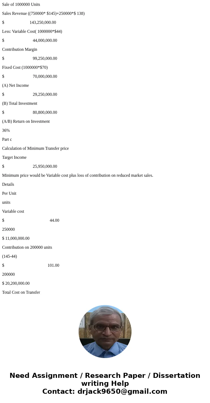 Oxford Company has two divisions. Thames Division, which has an investment base of $80,800,000, produces and sells 950,000 units of a product at a market price 