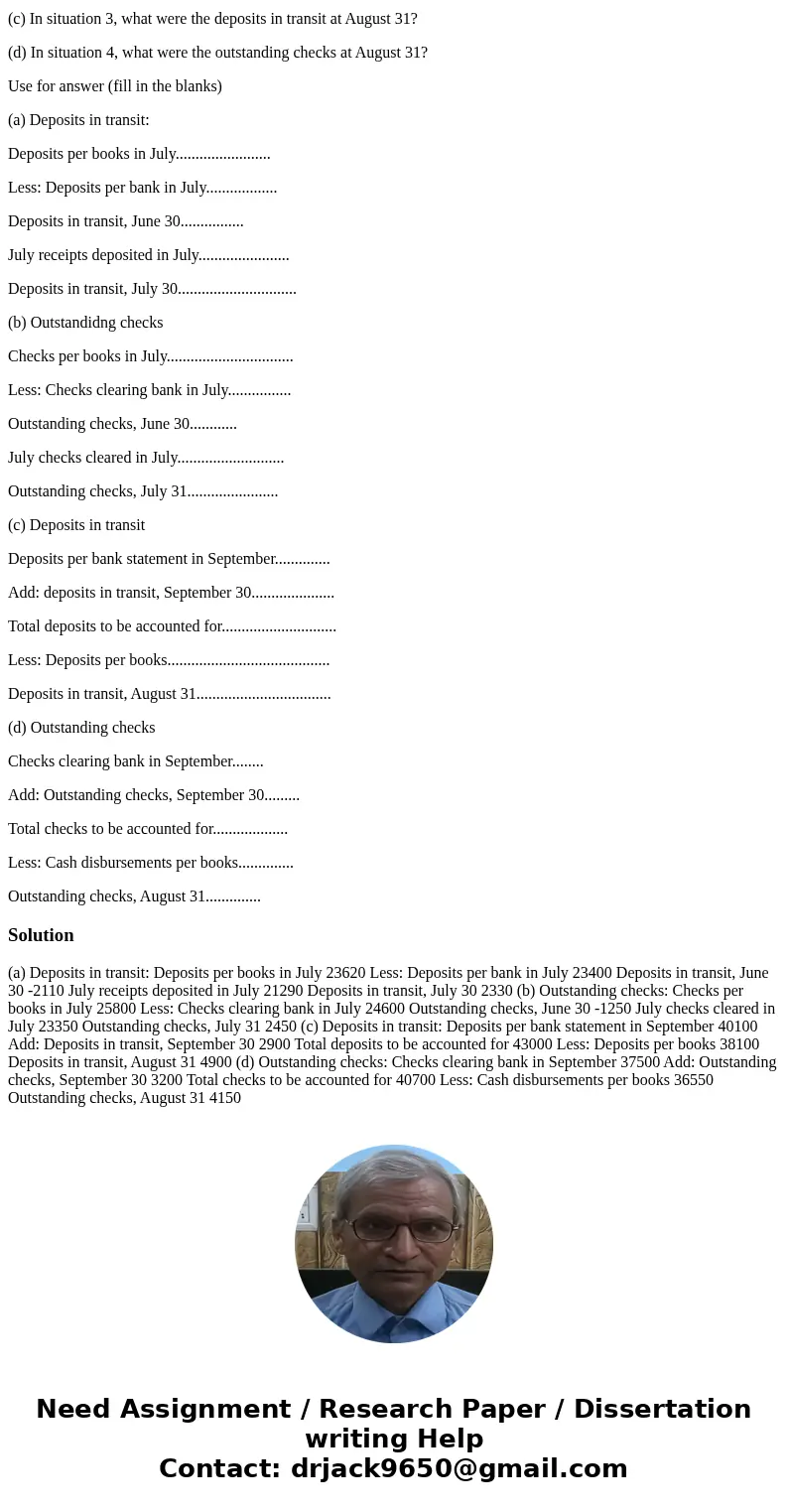 ***PLEASE ANSWER QUESTION AGAIN (SOMEONE ELSE)- FIRST ONE WAS ANSWERED INCORRECTLY The cash records of Jasmin Company show the following four situations: 1) The