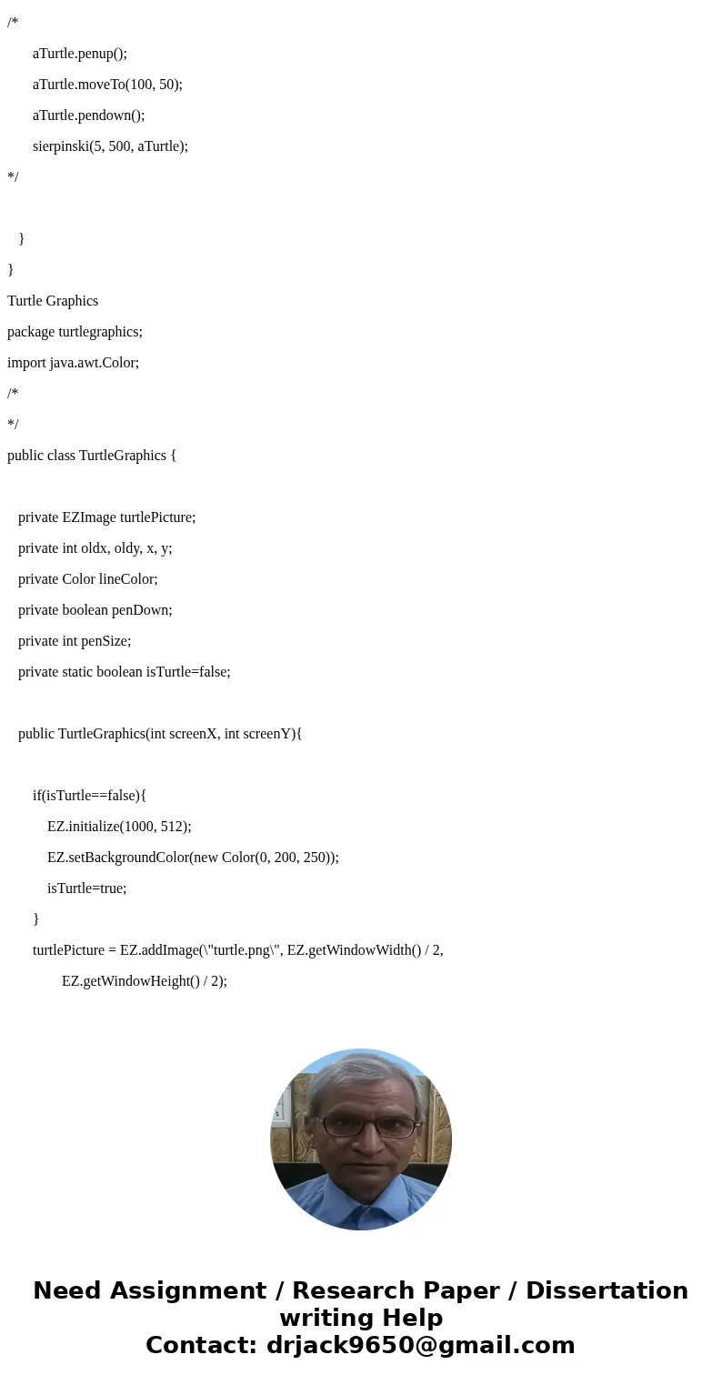 Please follow all instructions and answer the question as well. This is incorporating EZ java so don\'t need to add anything it doesn\'t ask for. Turtle Example Please follow all instructions and answer the question as well. This is incorporating EZ java so don\'t need to add anything it doesn\'t ask for. Turtle Example