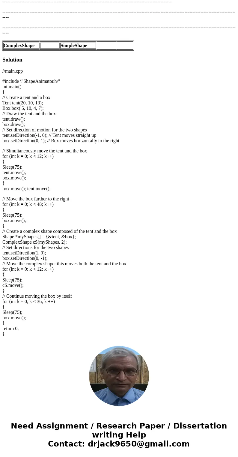 Please make the complete program, Distinguish between header files and class files. I give three of the classes below, but I do not know if they are complete.I 