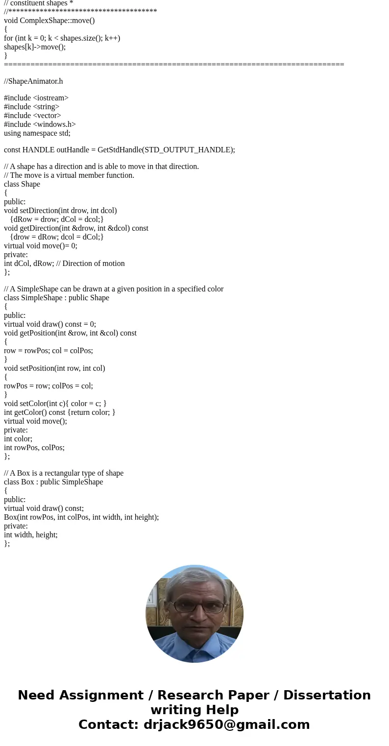Please make the complete program, Distinguish between header files and class files. I give three of the classes below, but I do not know if they are complete.I 