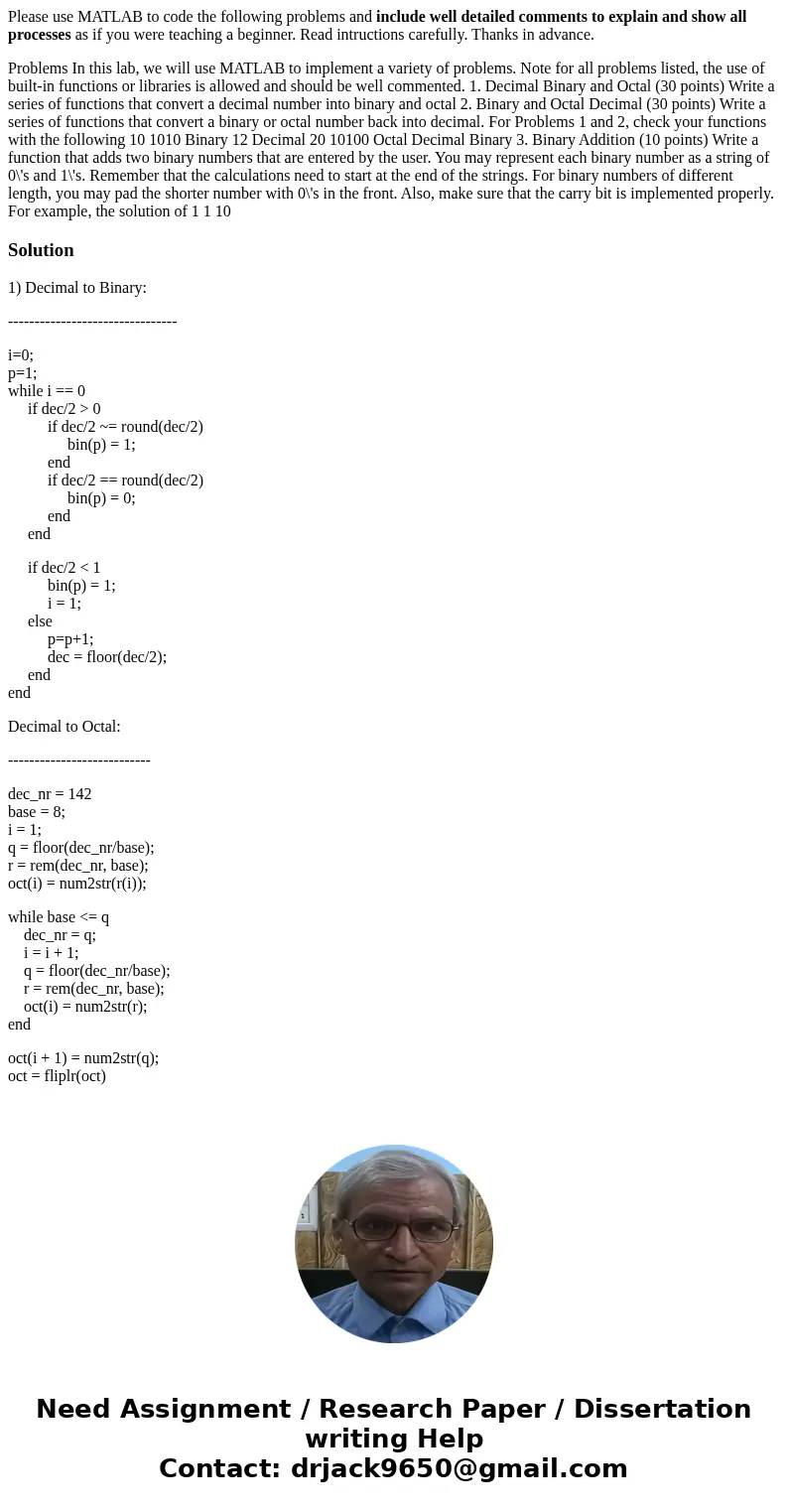 Please use MATLAB to code the following problems and include well detailed comments to explain and show all processes as if you were teaching a beginner. Read i