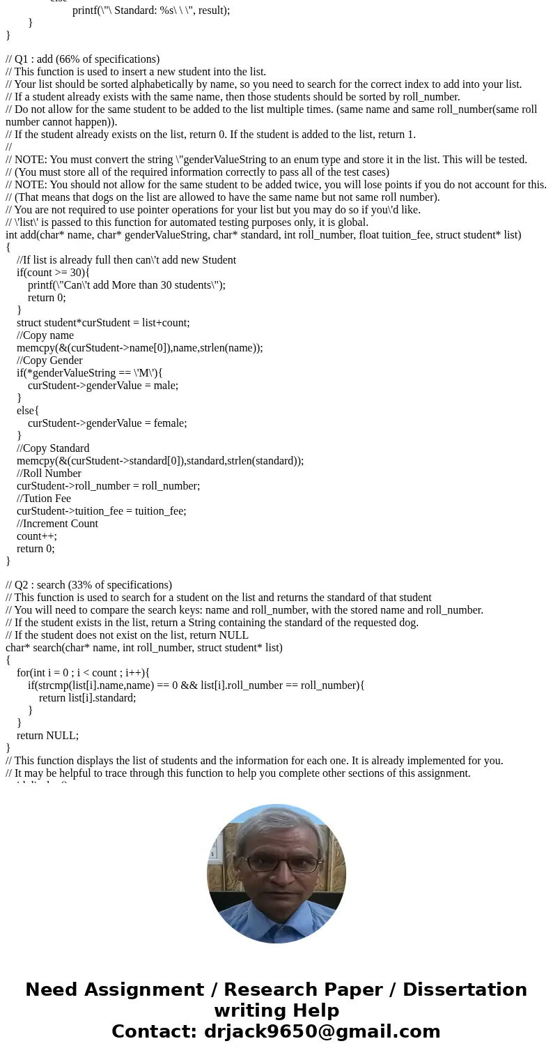  // READ BEFORE YOU START: // You are given a partially completed program that creates a list of students for a school. // Each student has the corresponding in