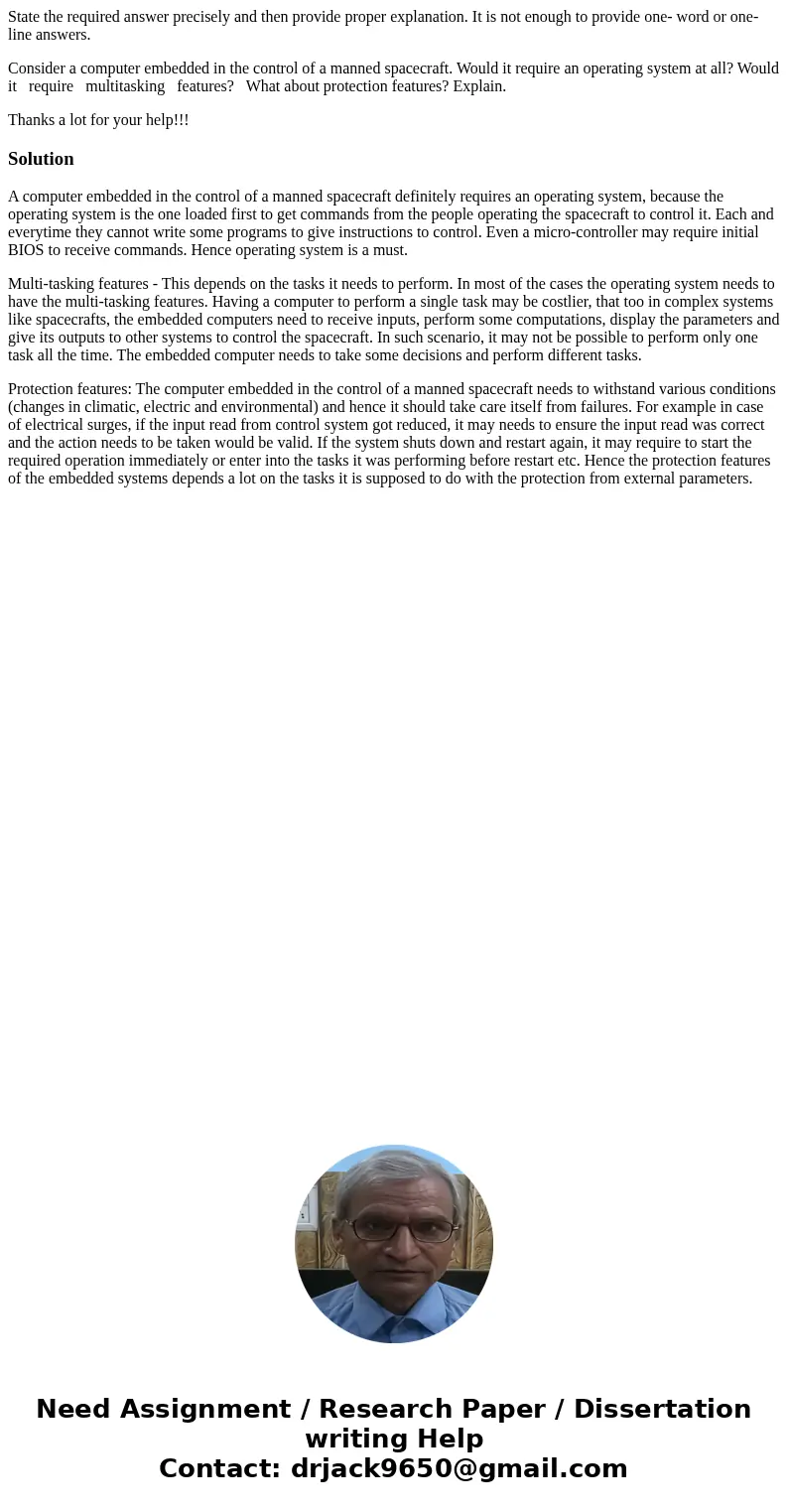 State the required answer precisely and then provide proper explanation. It is not enough to provide one- word or one-line answers. Consider a computer embedded State the required answer precisely and then provide proper explanation. It is not enough to provide one- word or one-line answers. Consider a computer embedded