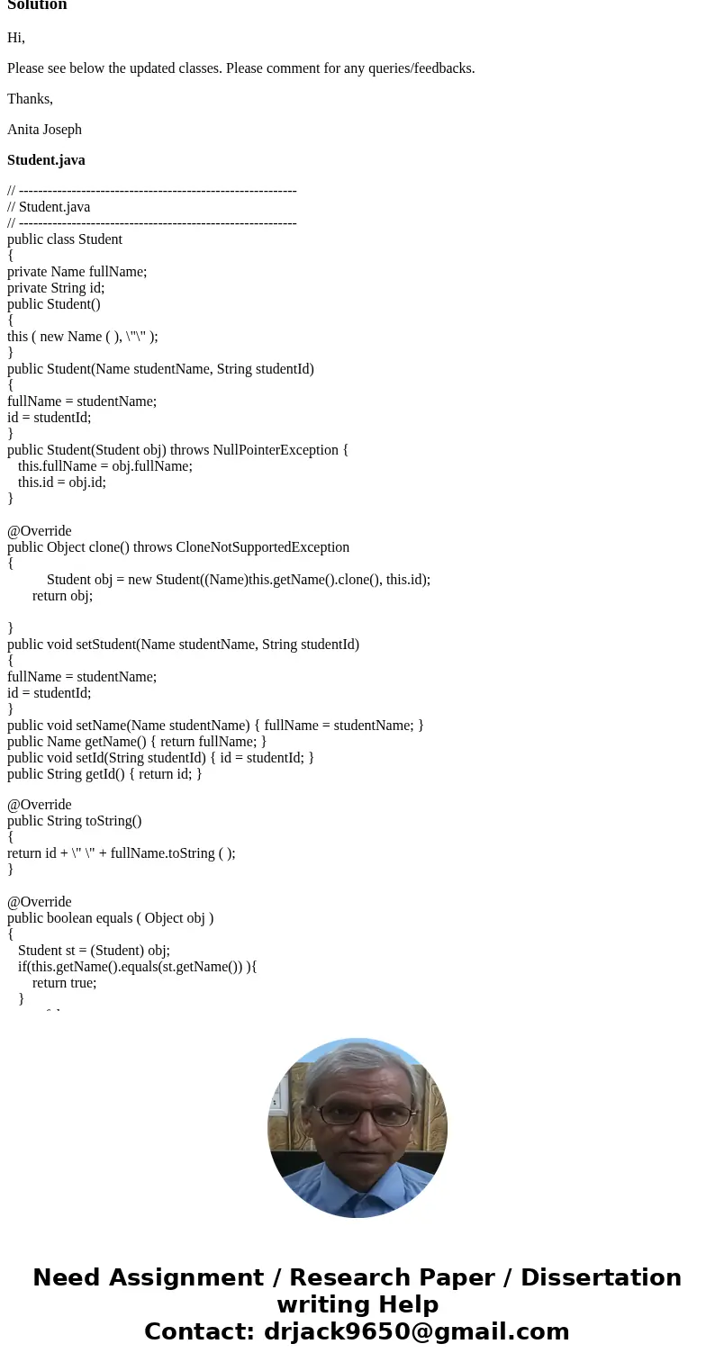 // ---------------------------------------------------------- // Student.java // ---------------------------------------------------------- public class Student