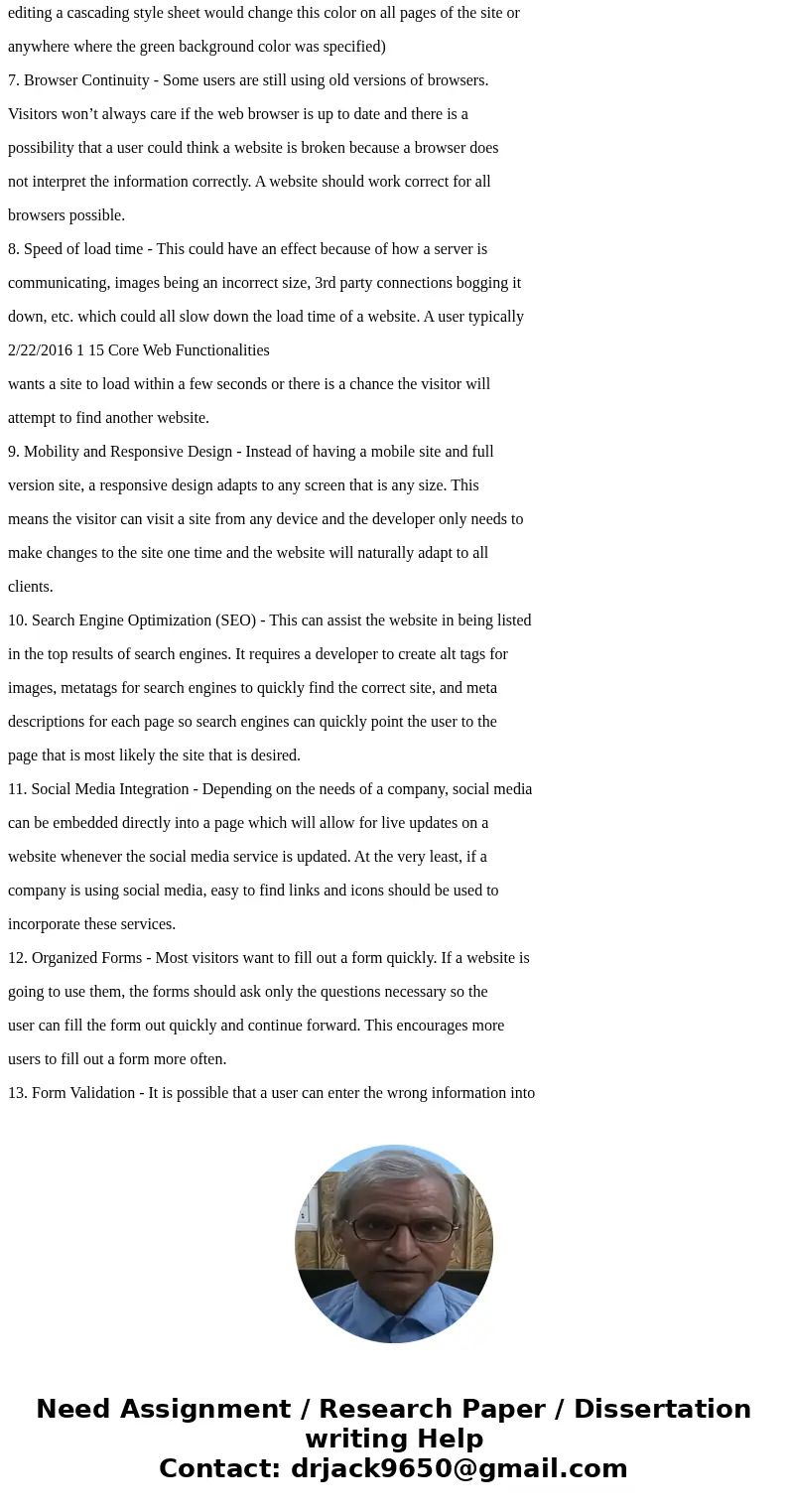 summarize at least 10 of the key functionalities of a potential website, provide and justify practical suggestions to improve the quality of the website, and id summarize at least 10 of the key functionalities of a potential website, provide and justify practical suggestions to improve the quality of the website, and id
