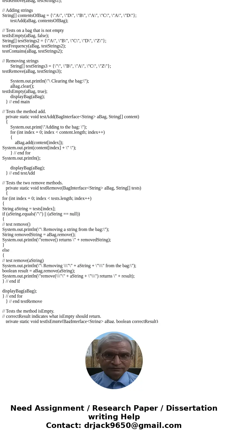 Task 1: You will modify the add method in the LinkedBag class.Add a second parameter to the method header that will be a boolean variable: public boolean add(T 