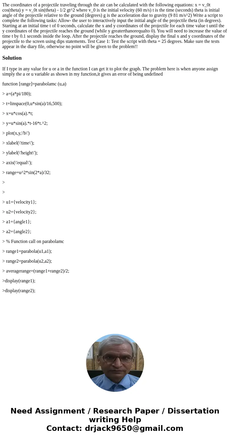 The coordinates of a projectile traveling through the air can be calculated with the following equations: x = v_0t cos(theta) y = v_0t sin(theta) - 1/2 gt^2 wh  The coordinates of a projectile traveling through the air can be calculated with the following equations: x = v_0t cos(theta) y = v_0t sin(theta) - 1/2 gt^2 wh