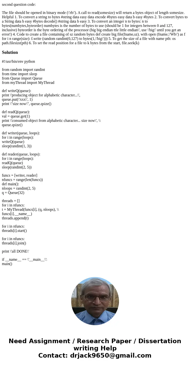 The following should be in a file named multithread.py a) Create a function named byte_counter that has a byte value and a filename as parameters and displays t