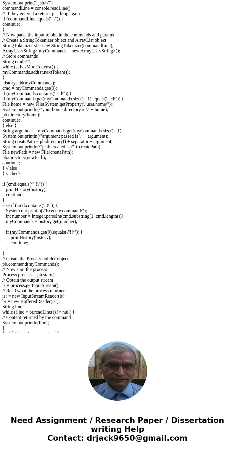 the program must alllow users to rerun commands from their history by supporting the following three techniques. when the user enters the command history you wi the program must alllow users to rerun commands from their history by supporting the following three techniques. when the user enters the command history you wi