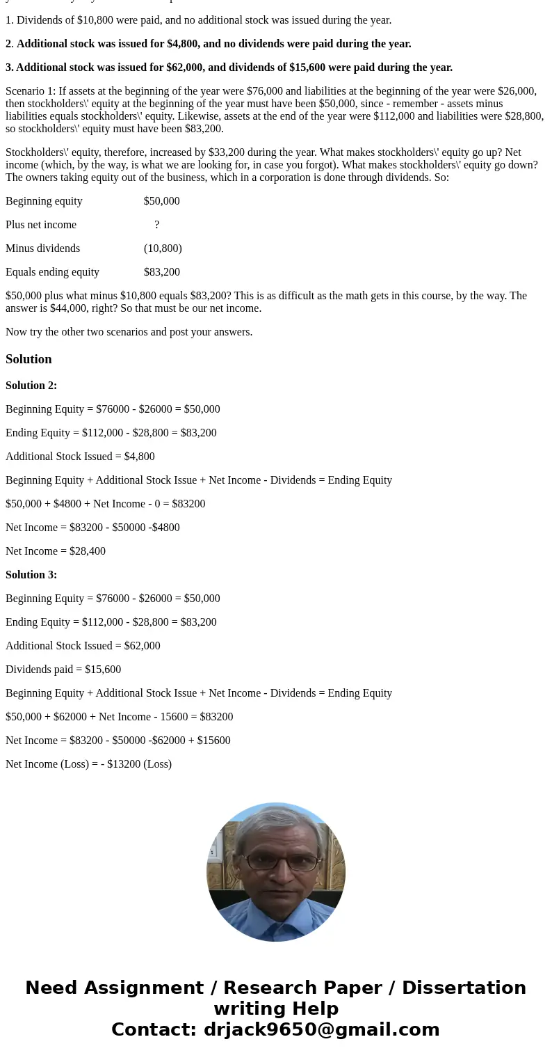 The total assets and liabilities of Robot Company at January 1 and December 31, 2018, are presented below. January 1 December 31 Assets $76,000 $112,000 Liabili