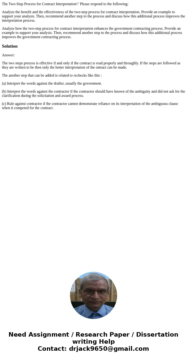 The Two-Step Process for Contract Interpretation\ The Two-Step Process for Contract Interpretation\