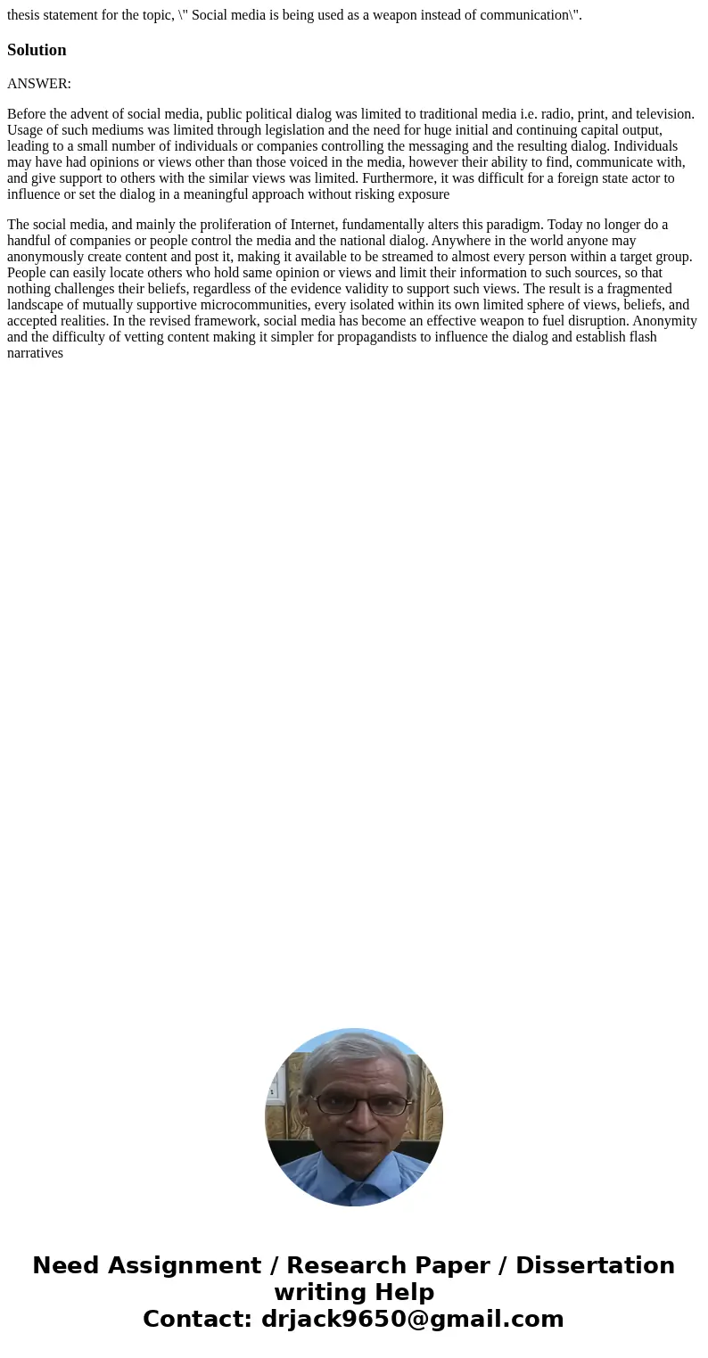 thesis statement for the topic, \ thesis statement for the topic, \