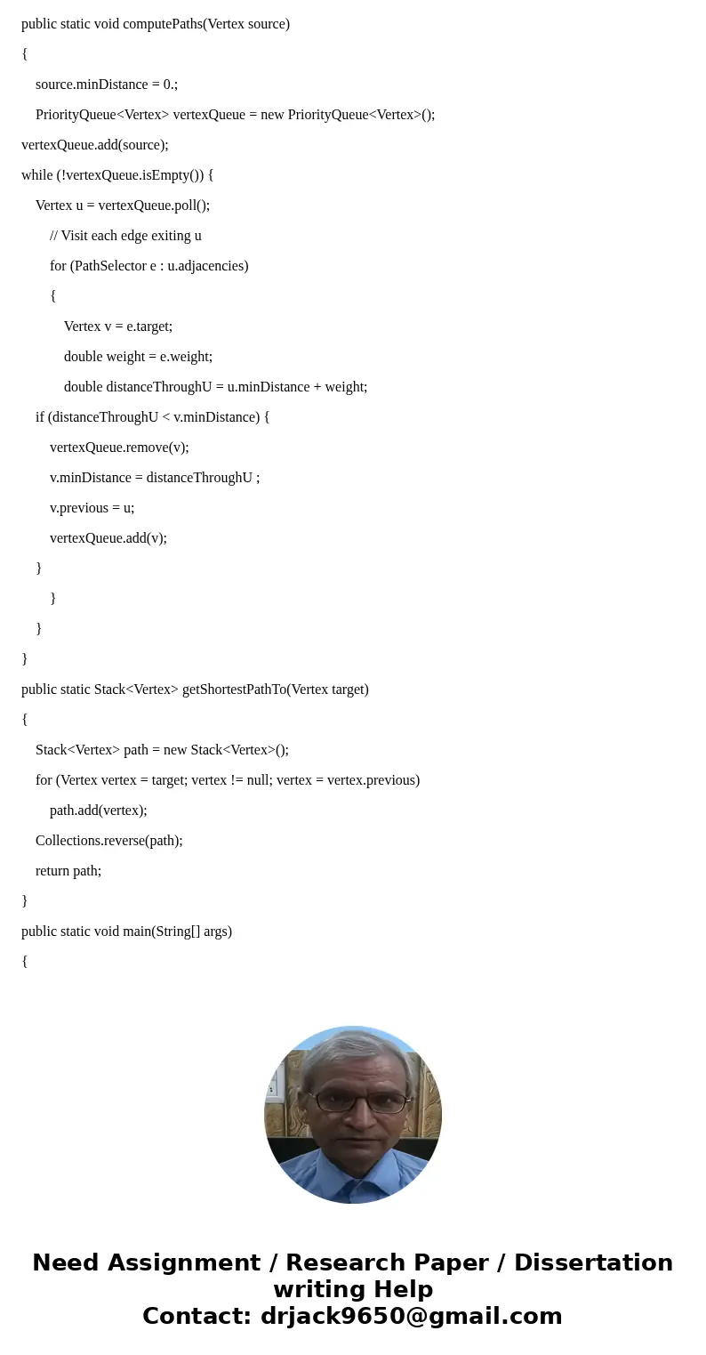 This lab is about finding a path from some source city to a destination city. Cities are represented by the City enum in the provided jar file. CitySelector is 