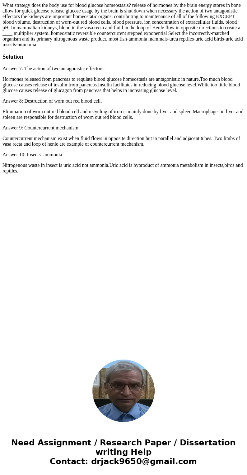 What strategy does the body use for blood glucose homeostasis? release of hormones by the brain energy stores in bone allow for quick glucose release glucose u  What strategy does the body use for blood glucose homeostasis? release of hormones by the brain energy stores in bone allow for quick glucose release glucose u