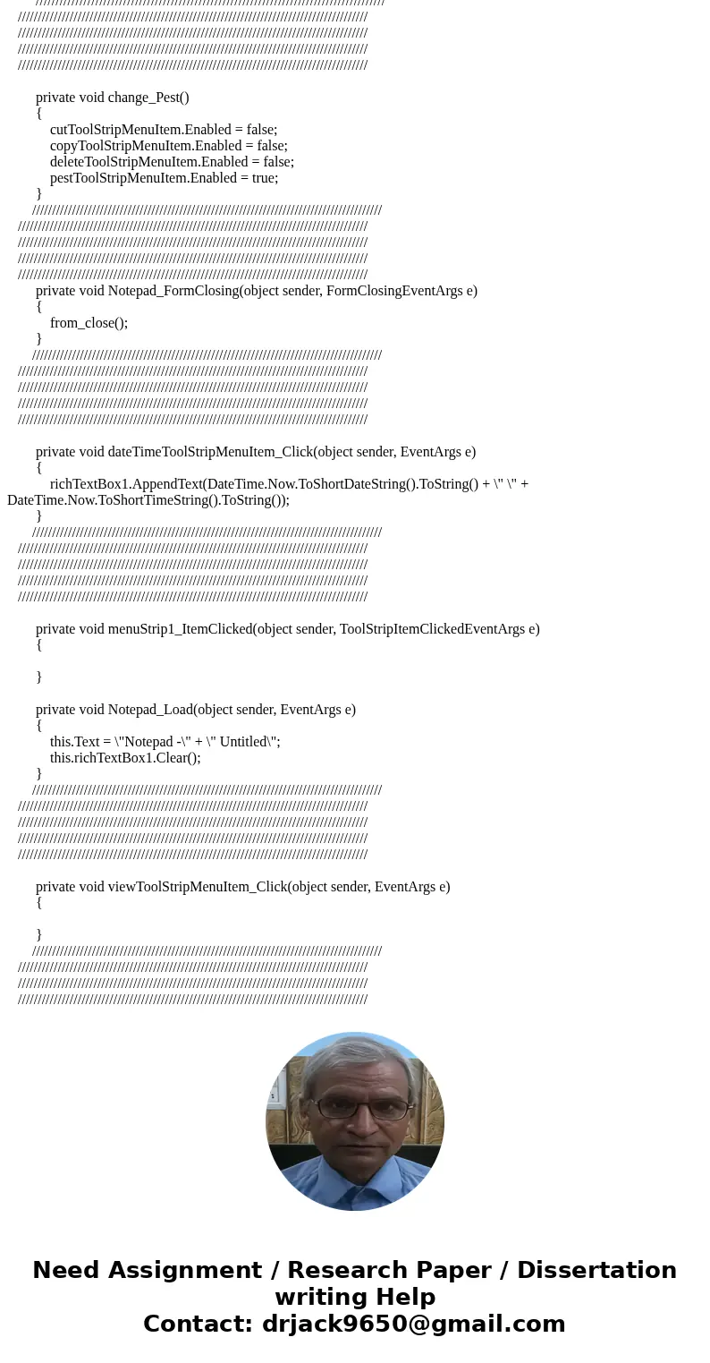 write a program to create a notepad in visual studio 2012Solution //////////////////////////////////////////////////////////////////////////////////////// ///// write a program to create a notepad in visual studio 2012Solution //////////////////////////////////////////////////////////////////////////////////////// /////