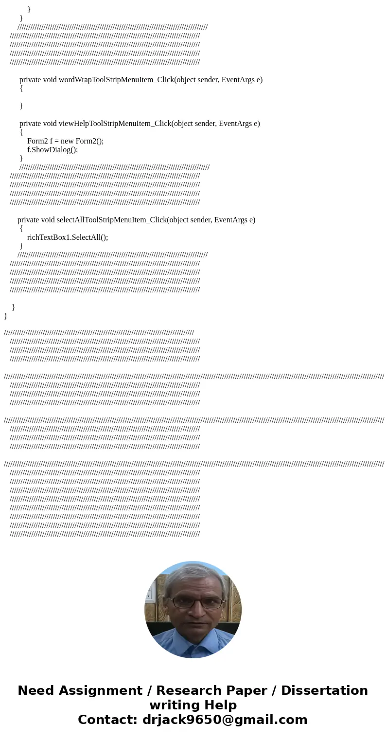 write a program to create a notepad in visual studio 2012Solution //////////////////////////////////////////////////////////////////////////////////////// ///// write a program to create a notepad in visual studio 2012Solution //////////////////////////////////////////////////////////////////////////////////////// /////