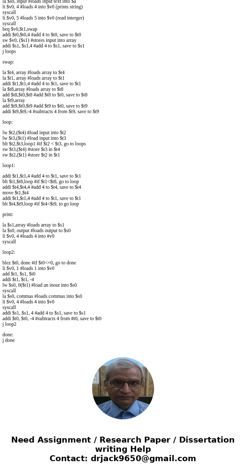 Write the program in MIPS that declares an array of positive integers. The size of the array is not fixed. The final element of the array should have the value 