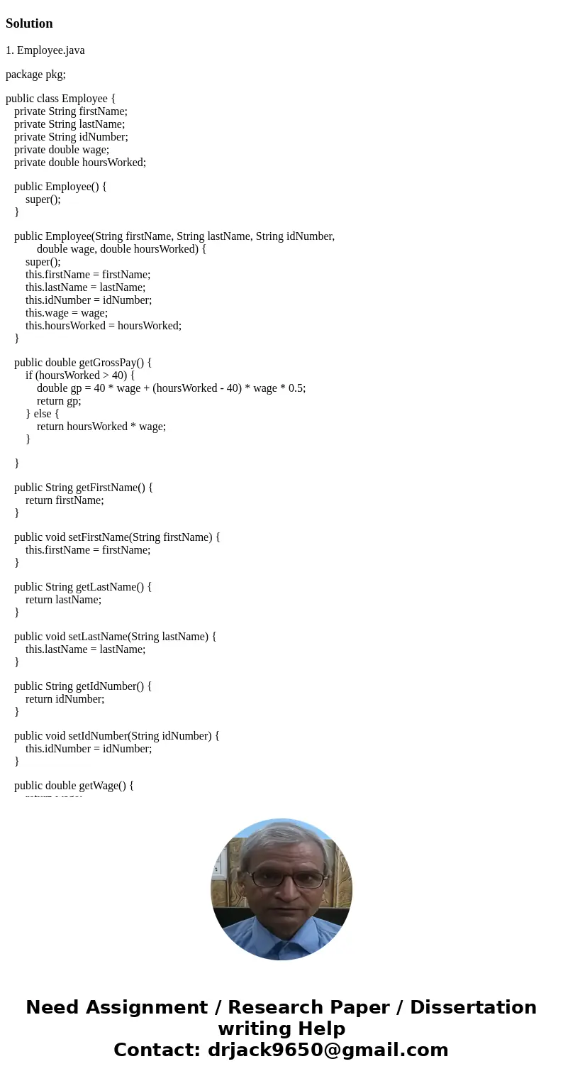You have to create two classes. The first class \ You have to create two classes. The first class \