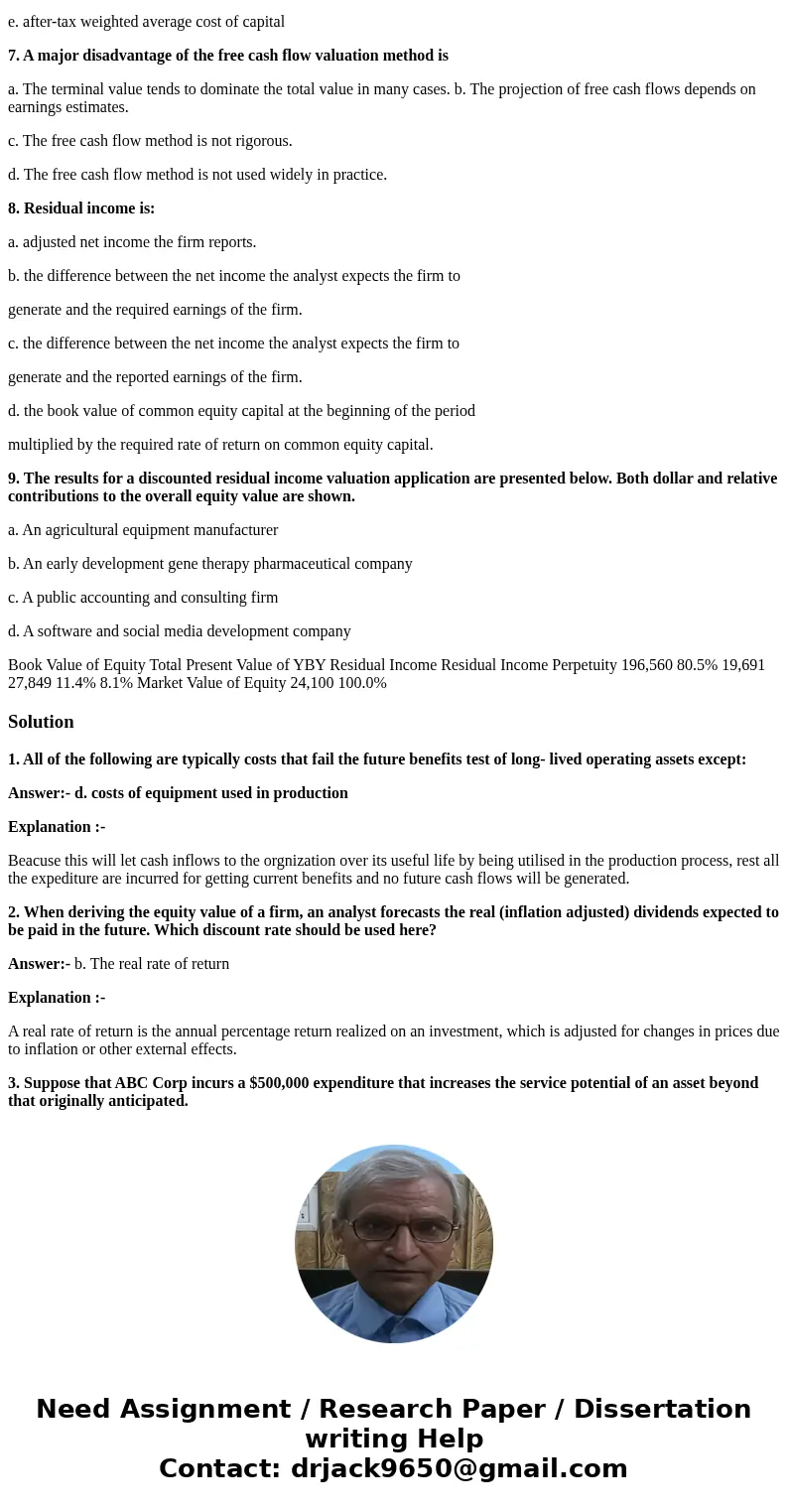 1. All of the following are typically costs that fail the future benefits test of long- lived operating assets except: a. costs related to research and developm