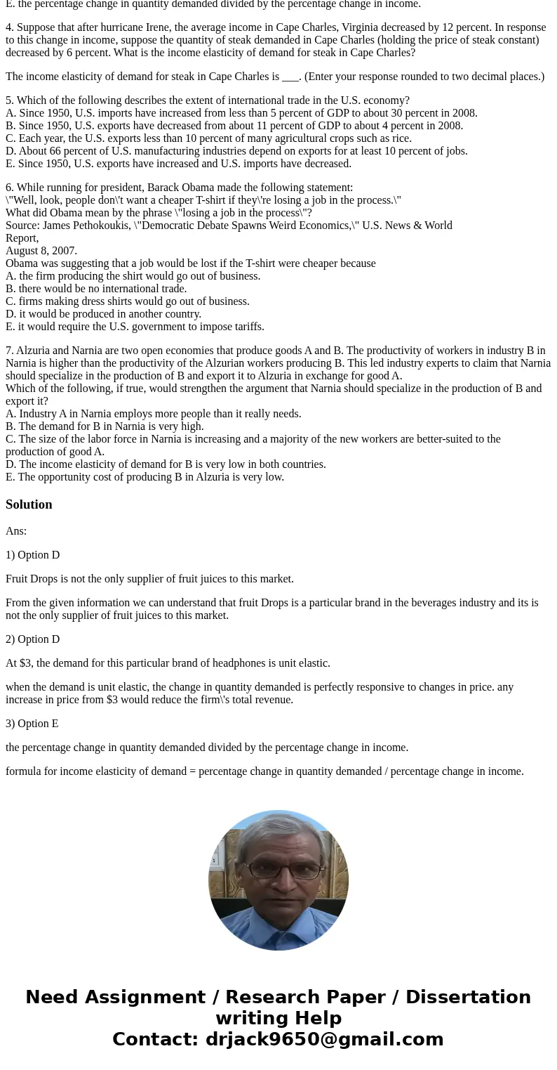 1. The Commerce Ministry of a country conducts regular surveys on goods and services sold within the country. Researchers at the Ministry study consumer behavio 1. The Commerce Ministry of a country conducts regular surveys on goods and services sold within the country. Researchers at the Ministry study consumer behavio