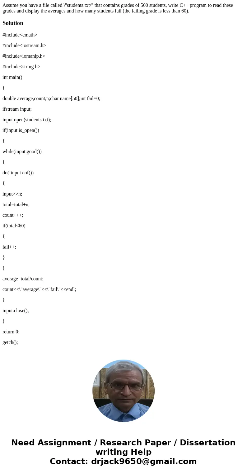 Assume you have a file called \  Assume you have a file called \
