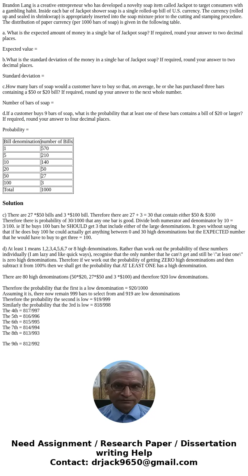 Brandon Lang is a creative entrepreneur who has developed a novelty soap item called Jackpot to target consumers with a gambling habit. Inside each bar of Jackp Brandon Lang is a creative entrepreneur who has developed a novelty soap item called Jackpot to target consumers with a gambling habit. Inside each bar of Jackp