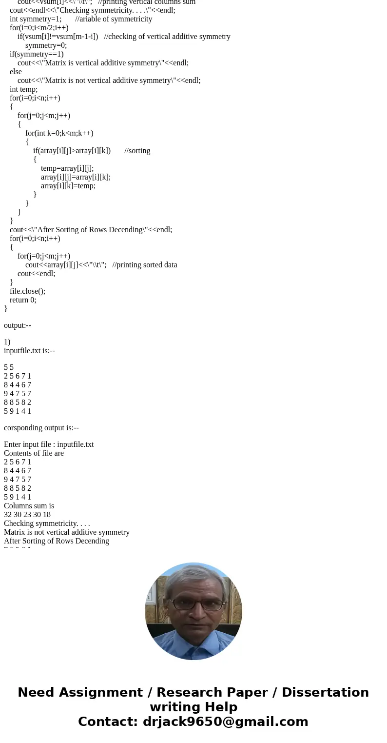 C++ Homework Help Create a C++ program as follows: 1. Ask the user for the name of a file, read the name of the file from standard input. The first row of the f C++ Homework Help Create a C++ program as follows: 1. Ask the user for the name of a file, read the name of the file from standard input. The first row of the f