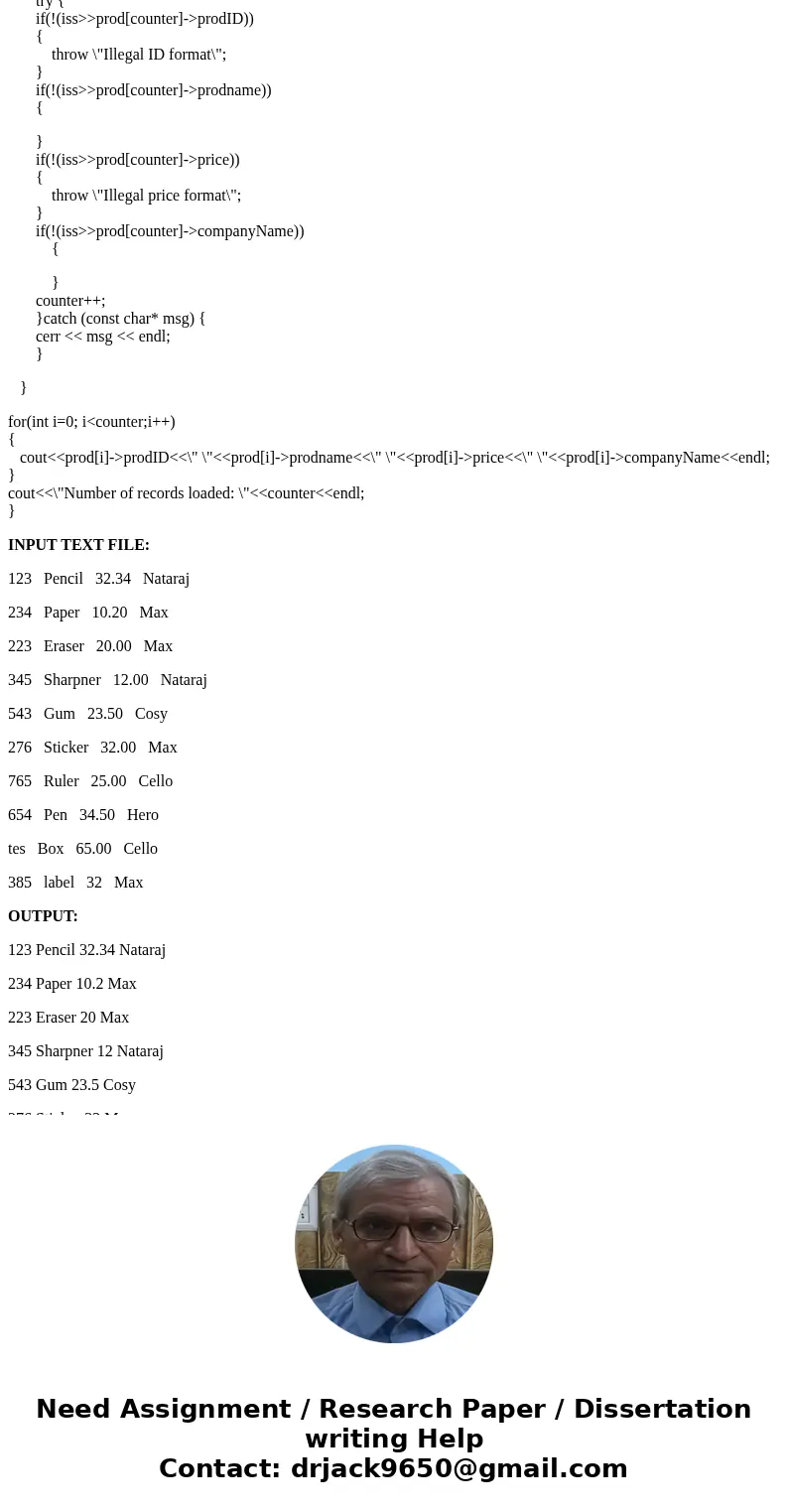 Can anyone do a quick pogram to show me how to handle those 3 exceptions using exception handling in C++? Task: The Assignment deals with exception handling in  Can anyone do a quick pogram to show me how to handle those 3 exceptions using exception handling in C++? Task: The Assignment deals with exception handling in