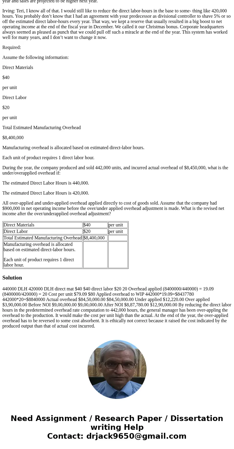 CASE 3–18 Ethics and the Manager [Course Objective B] Terri Ronsin had recently been transferred to the Home Security Systems Division of National Home Products