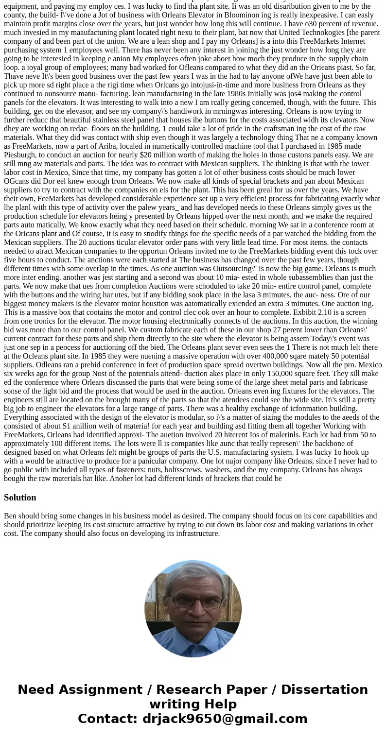 CASE: CUSTOM FABRICATORS, INC.-FROM LEAN MANUFACTURING PARTNER TO CONTRACT MANUFACTURER COO As Ben Lawsoa, CEO of Custion Fabricators, Inc. seed, so all I have  CASE: CUSTOM FABRICATORS, INC.-FROM LEAN MANUFACTURING PARTNER TO CONTRACT MANUFACTURER COO As Ben Lawsoa, CEO of Custion Fabricators, Inc. seed, so all I have