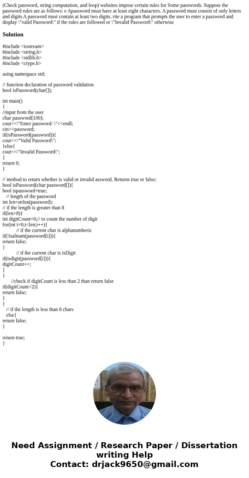 (Check password, string computation, and loop) websites impose certain rules for Some passwords. Suppose the password rules are as follows: e Apassword must ha  (Check password, string computation, and loop) websites impose certain rules for Some passwords. Suppose the password rules are as follows: e Apassword must ha