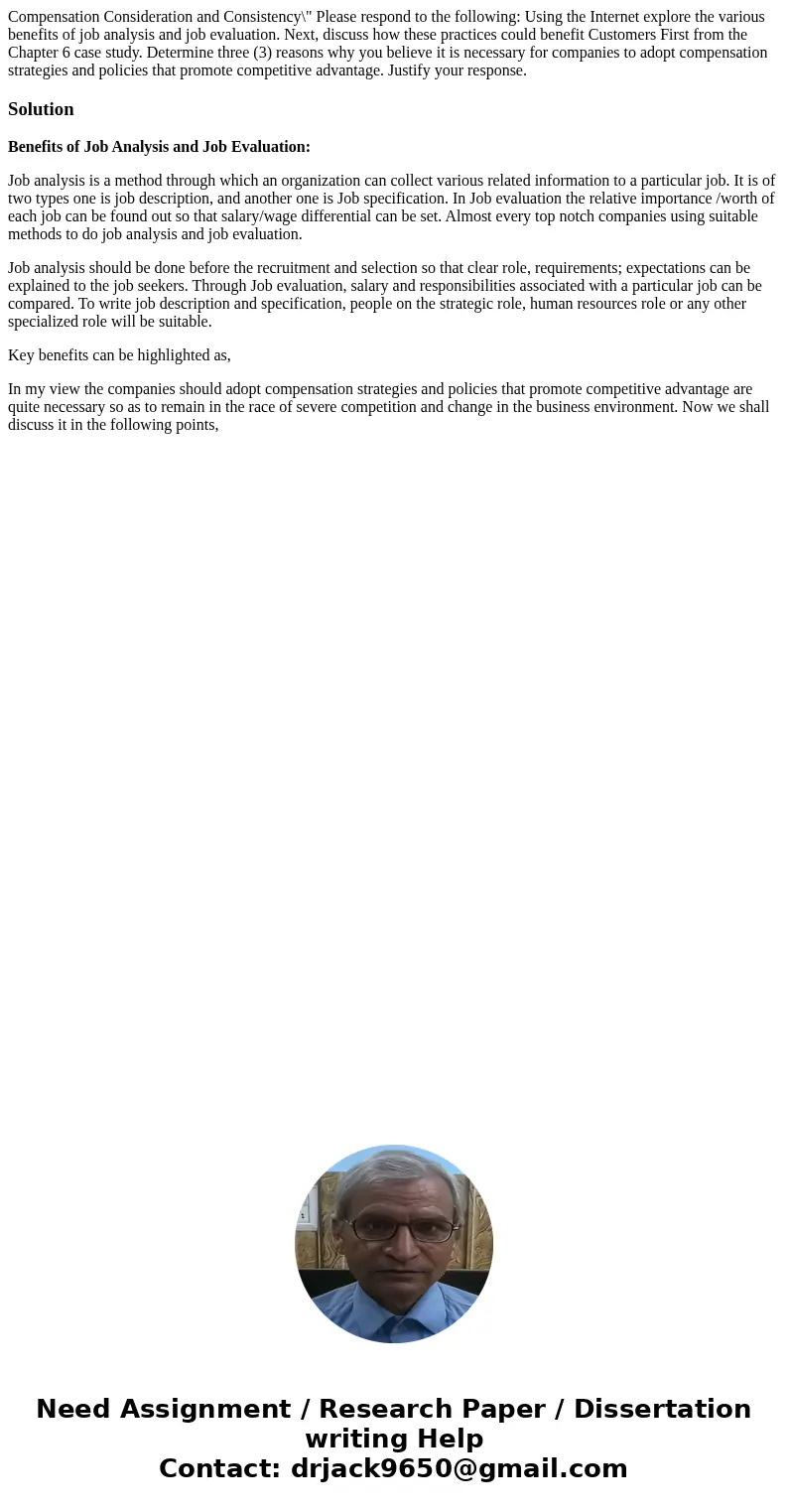 Compensation Consideration and Consistency\ Compensation Consideration and Consistency\