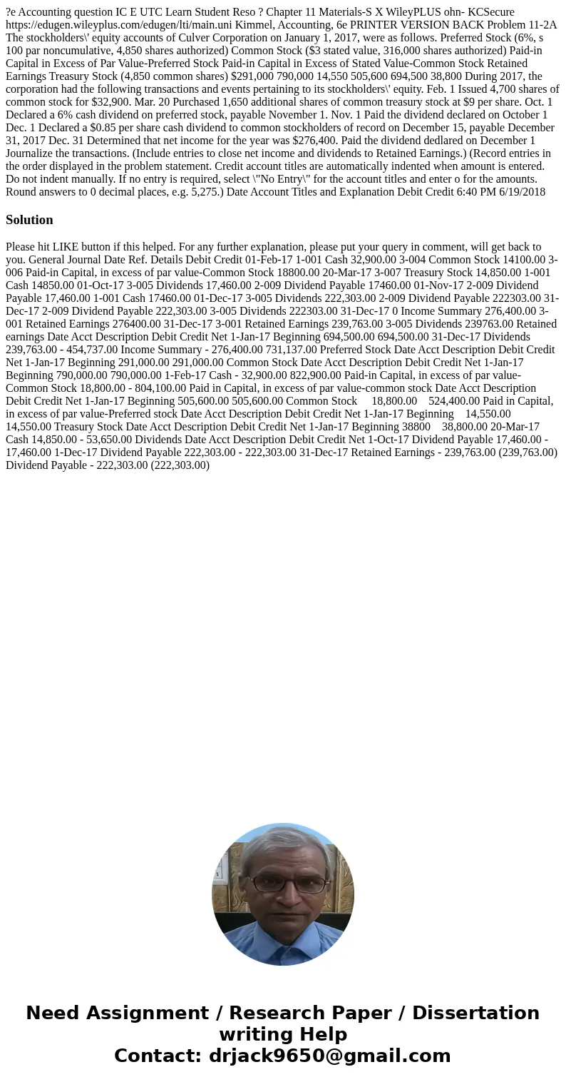  ?e Accounting question IC E UTC Learn Student Reso ? Chapter 11 Materials-S X WileyPLUS ohn- KCSecure https://edugen.wileyplus.com/edugen/lti/main.uni Kimmel, 