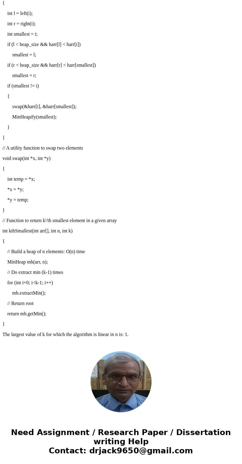 Give an algorithm using the techniques and data structures you have seen in the course so far, for the following problem: the input is an array A of size n of i Give an algorithm using the techniques and data structures you have seen in the course so far, for the following problem: the input is an array A of size n of i