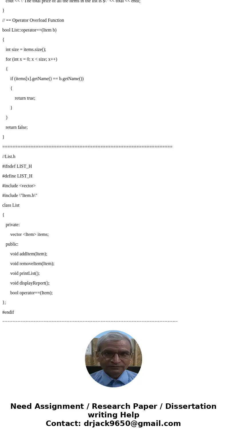 Goals Develop a class from given requirements. Implement that class using object-oriented programming techniques. Overload an operator for a class. In this proj Goals Develop a class from given requirements. Implement that class using object-oriented programming techniques. Overload an operator for a class. In this proj