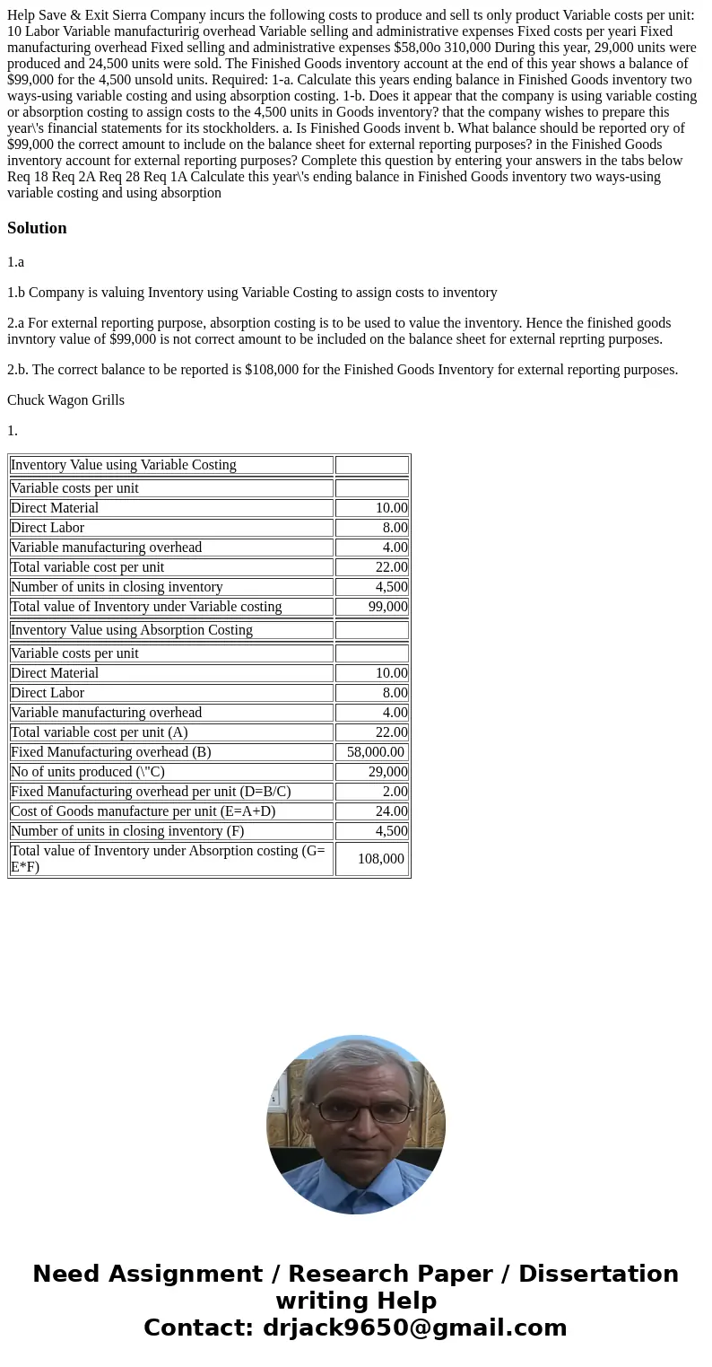 Help Save & Exit Sierra Company incurs the following costs to produce and sell ts only product Variable costs per unit: 10 Labor Variable manufacturirig ov  Help Save & Exit Sierra Company incurs the following costs to produce and sell ts only product Variable costs per unit: 10 Labor Variable manufacturirig ov