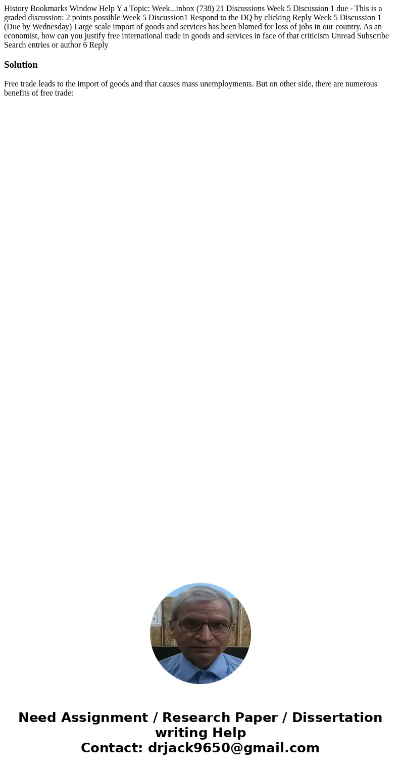 History Bookmarks Window Help Y a Topic: Week...inbox (738) 21 Discussions Week 5 Discussion 1 due - This is a graded discussion: 2 points possible Week 5 Disc  History Bookmarks Window Help Y a Topic: Week...inbox (738) 21 Discussions Week 5 Discussion 1 due - This is a graded discussion: 2 points possible Week 5 Disc