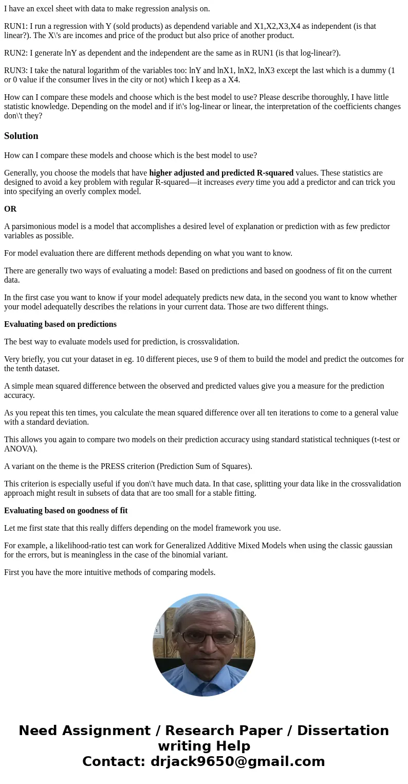 I have an excel sheet with data to make regression analysis on. RUN1: I run a regression with Y (sold products) as dependend variable and X1,X2,X3,X4 as indepen I have an excel sheet with data to make regression analysis on. RUN1: I run a regression with Y (sold products) as dependend variable and X1,X2,X3,X4 as indepen