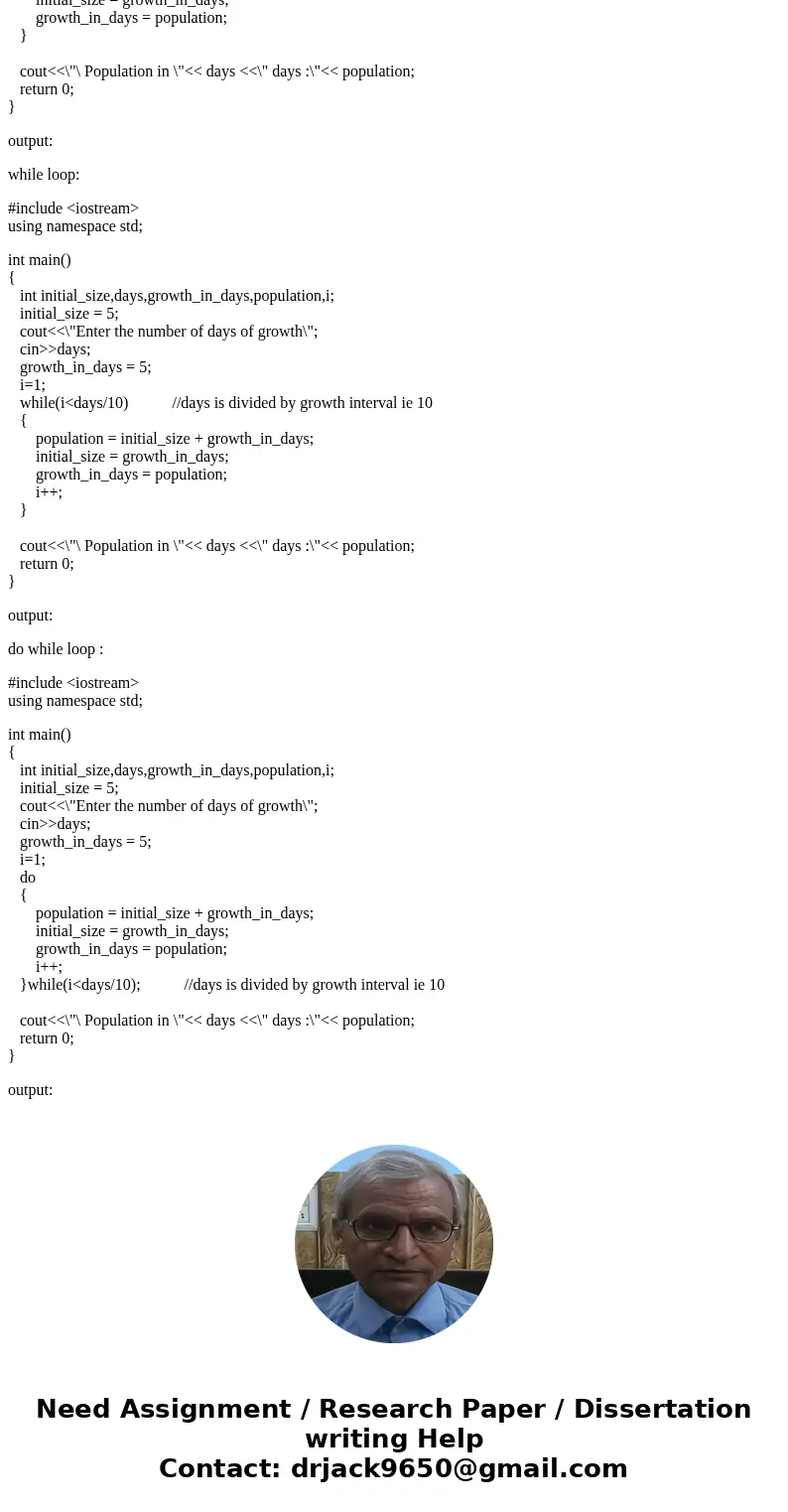 I need help with the following c++ program. I found the answer online but need some original work. The following program is to be written with a loop. You are t I need help with the following c++ program. I found the answer online but need some original work. The following program is to be written with a loop. You are t