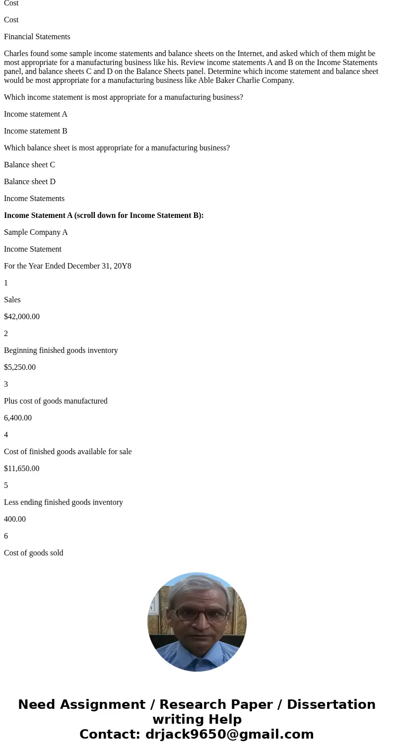 I\'ll rate posting for sec times just do last parts like cost and balance sheet ( account balance and cost incurred ) that\'s it ready question carefully then a