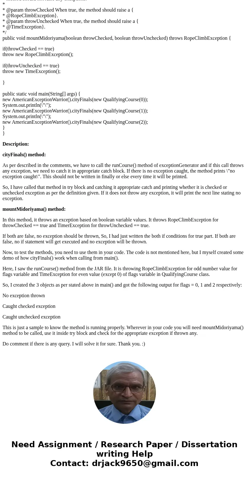 In the code contains the barest outline the code needed to establish the class representing the latest reality show, AmericaExceptionWarrior. For this homework, In the code contains the barest outline the code needed to establish the class representing the latest reality show, AmericaExceptionWarrior. For this homework,