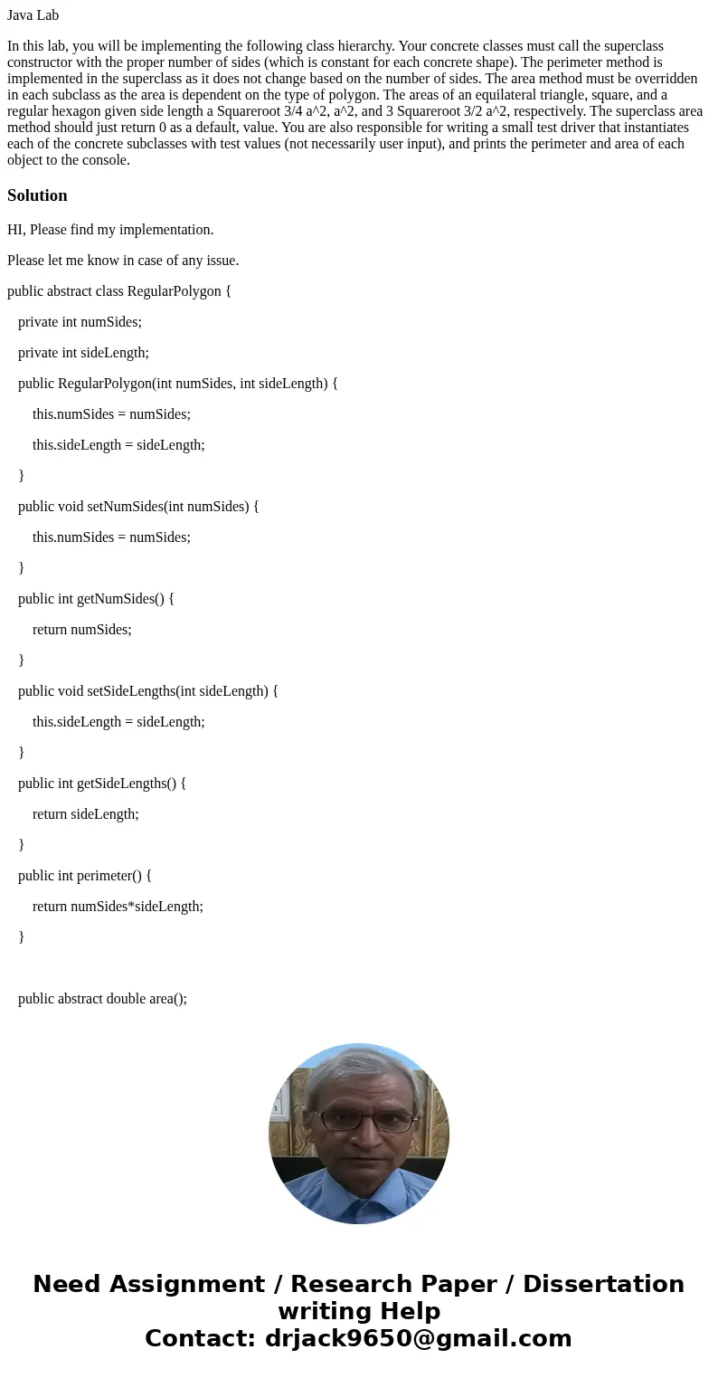 Java Lab In this lab, you will be implementing the following class hierarchy. Your concrete classes must call the superclass constructor with the proper number  Java Lab In this lab, you will be implementing the following class hierarchy. Your concrete classes must call the superclass constructor with the proper number