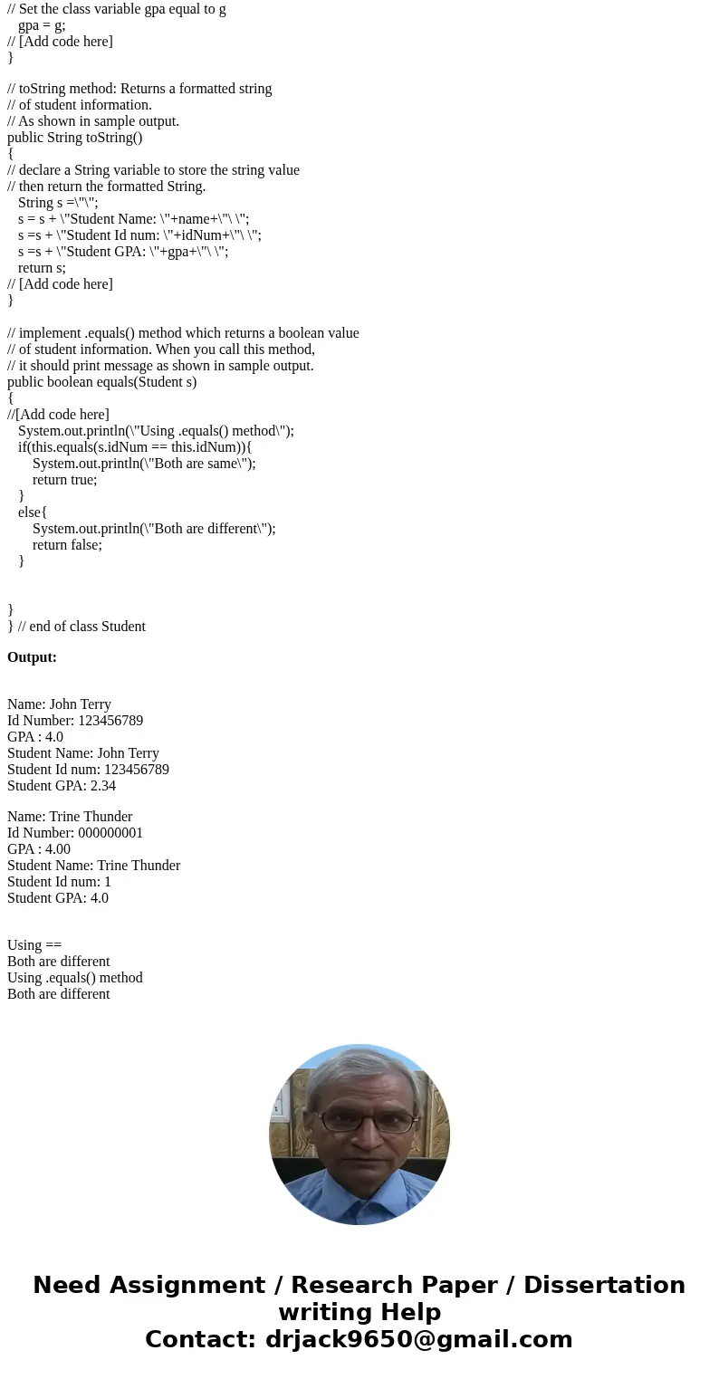 java This lab is intended to give you practice creating a class with a constructor method, accessor methods, mutator methods, equals method , toString method a  java This lab is intended to give you practice creating a class with a constructor method, accessor methods, mutator methods, equals method , toString method a