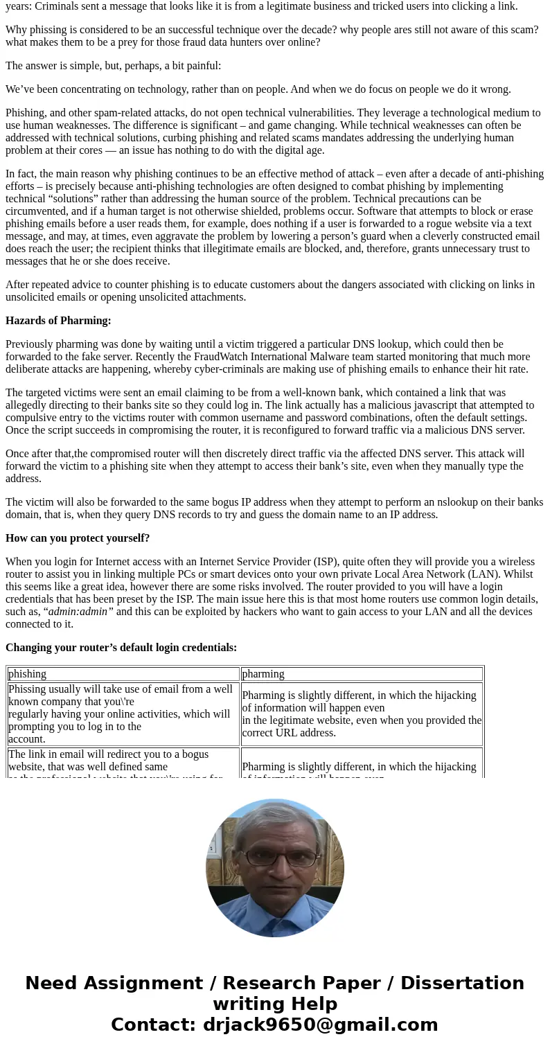 need help with a term paper 8 pages Write a term paper that discusses the risks of pharming and phishing with respect to identity theft, including spam emails c